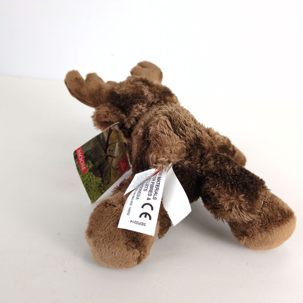 NWT Aurora Maxamoose Brown Moose 8" Stuffed Animal‎ Plush 2014 Mini Flopsie - Picture 5 of 8